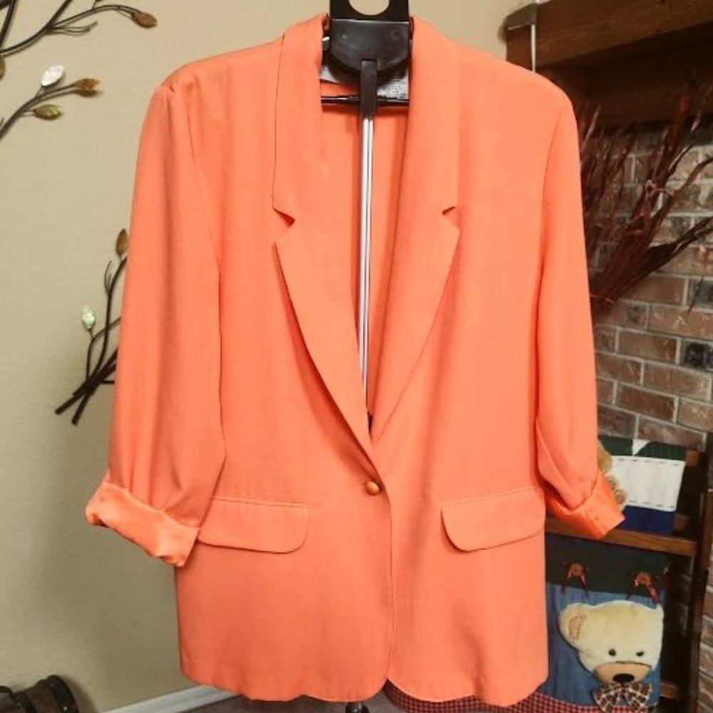 NWT Liz Baker Essentials sz 12 orange blazer